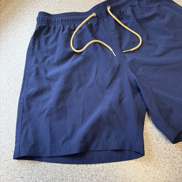 Bamboo Ave Performance Shorts Mens Large L Navy Blue Unlined Stretch Blend - Picture 2 of 16